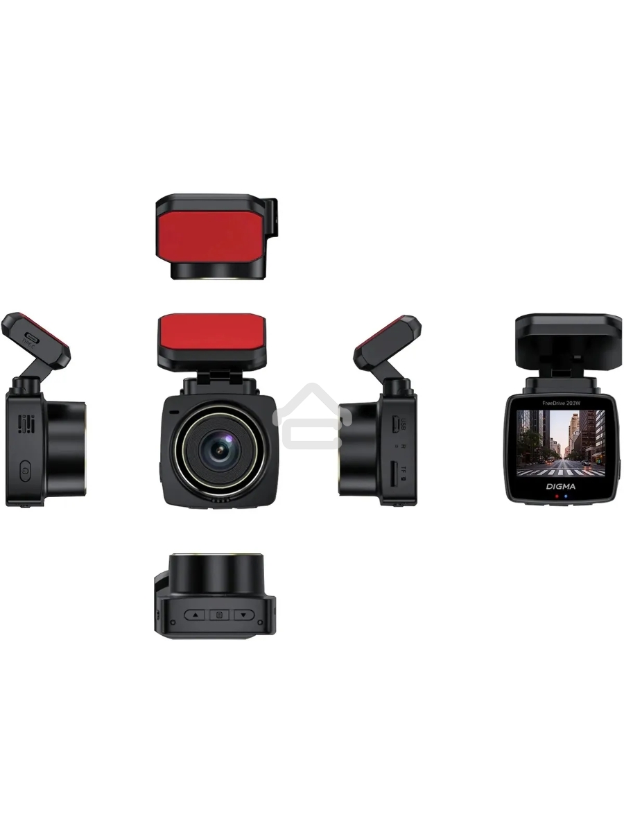 Видеорегистратор Digma FreeDrive 203W черный 2Mpix 1080x1920 1080p 120гр. MSTAR 8336