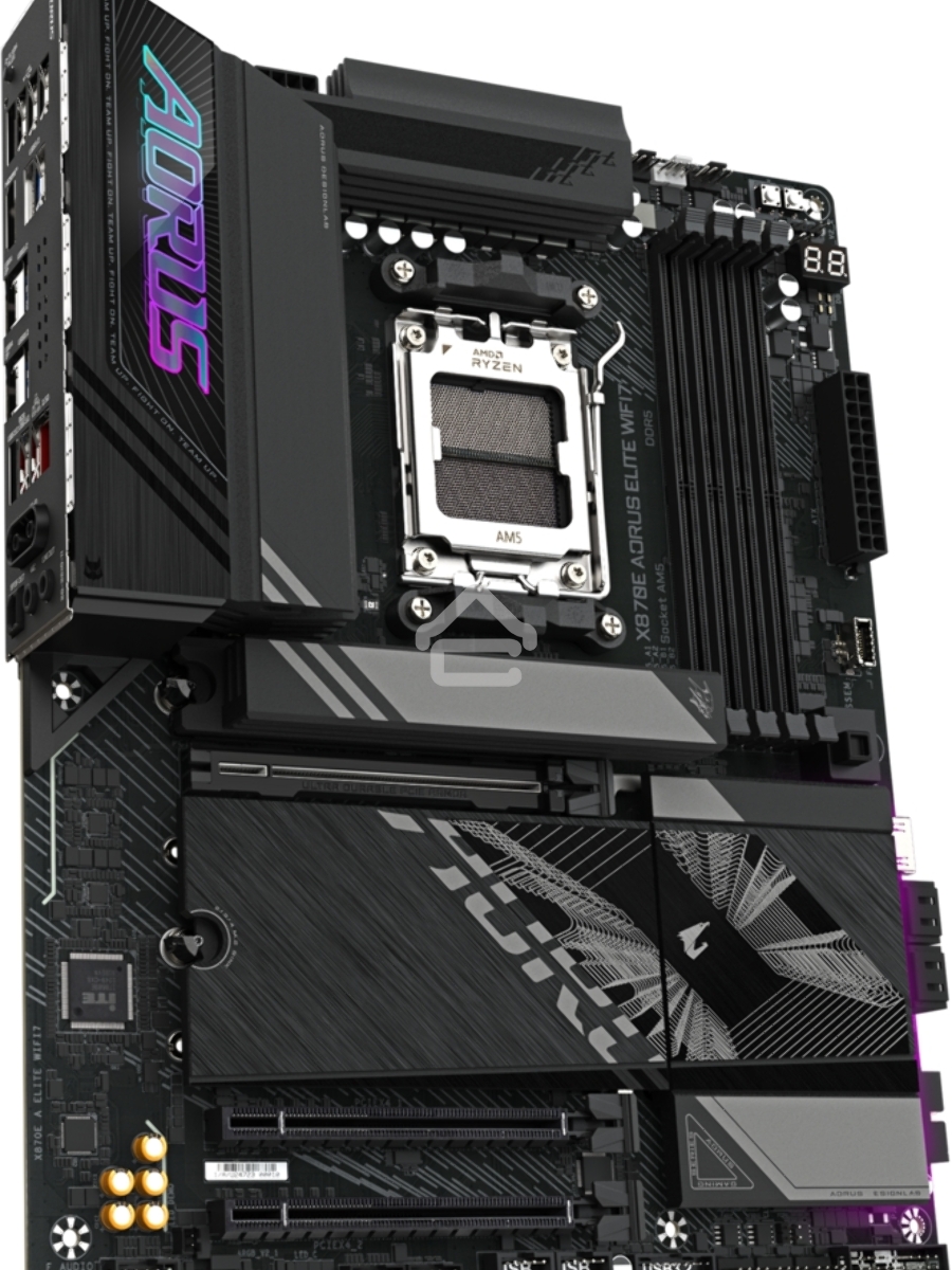 Материнская плата Gigabyte X870E AORUS ELITE WIFI7, AM5, AMD X870E, 4xDDR5, 4xSATA, 4xM.2, 1xPCI-E 5.0 x16, 1xPCI-E 4.0 x4, 1xPCI-E 3.0 x4, 1xHDMI, 1x 2.5Gb LAN, 4xUSB-A 3.2 Gen 1, 2xUSB-A 3.2 Gen 2, 4xUSB-A 2.0, 2xUSB-C 4.0, 2x3.5 мм, 7.1, ATX