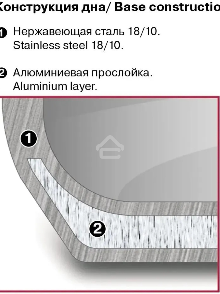 Кастрюля Rondell Bueno RDS-1588 (ST) стальной 1588 Кастрюля с/кр 24 см 4,8 л Bueno Rondell