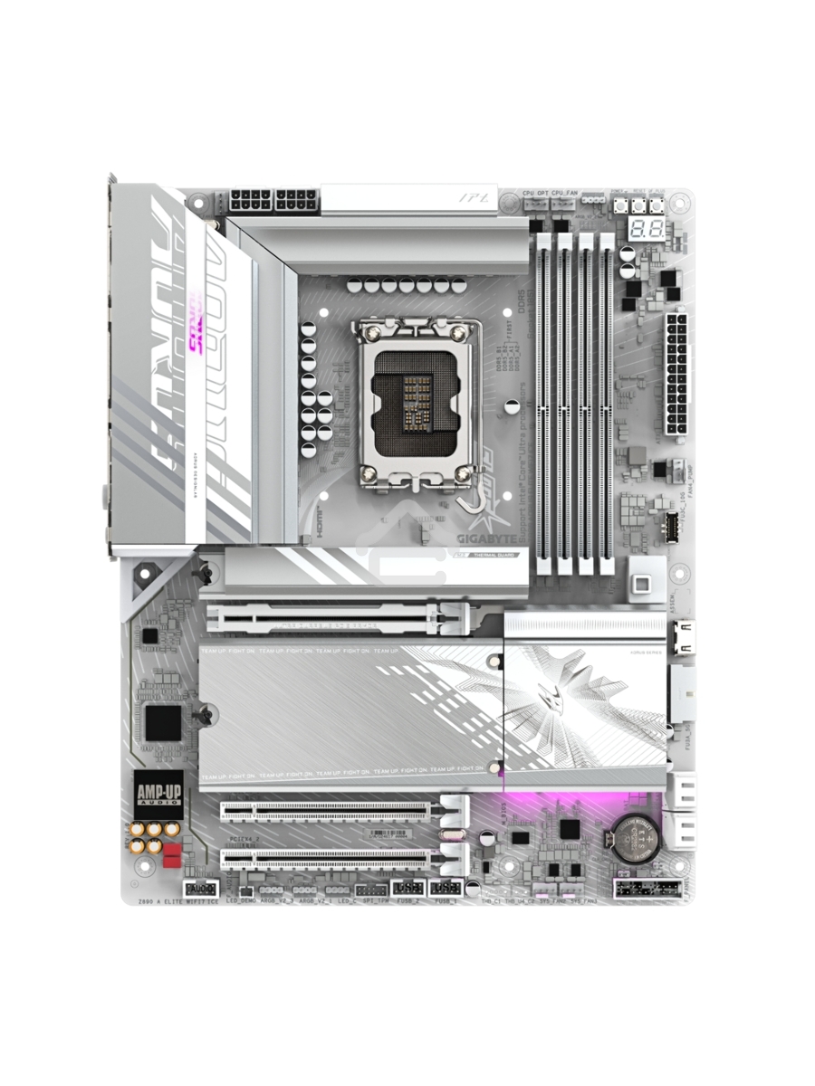 Материнская плата Gigabyte Z890 AORUS ELITE WIFI7 ICE, LGA 1851, Intel Z890, 4xDDR5, 4xSATA, 4xM.2, 1xPCIe 5.0 x16, 2xPCIe 4.0 x4, 1xDP, 1xUSB-C (DP), 1x 2.5Gb LAN, 4xUSB-A 2.0, 3xUSB-A 3.2 Gen 1, 2xUSB-A 3.2 Gen 2, 1xUSB-C 3.2 Gen 2 (Thunderbolt 4), 2x3.