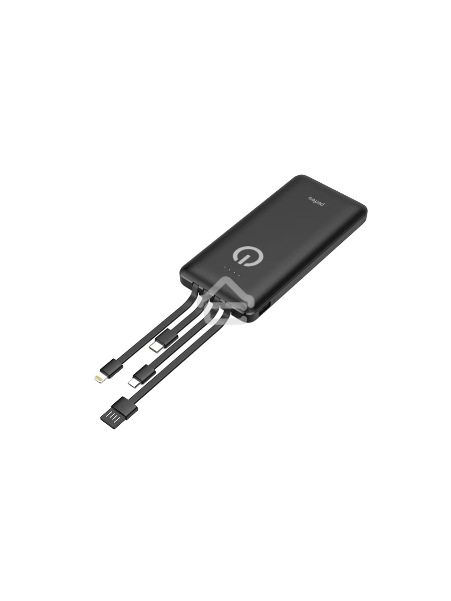 Мобильный аккумулятор Powerbank Perfeo ABSOLUTE 10000mah In Micro usb,USB /Out USB,Micro usb,Type-C,Lightning, 2.1А/ Black (PF_B4878)