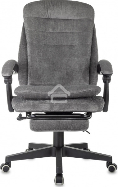 Кресло руководителя Бюрократ T-9950MSG-F Fabric серый Light-19, крестов. пластик, подст. для ног