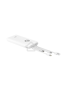 Мобильный аккумулятор Powerbank Perfeo ABSOLUTE 10000mah In Micro usb,USB /Out USB,Micro usb,Type-C,Lightning, 2.1А/ белый (PF_B4879)