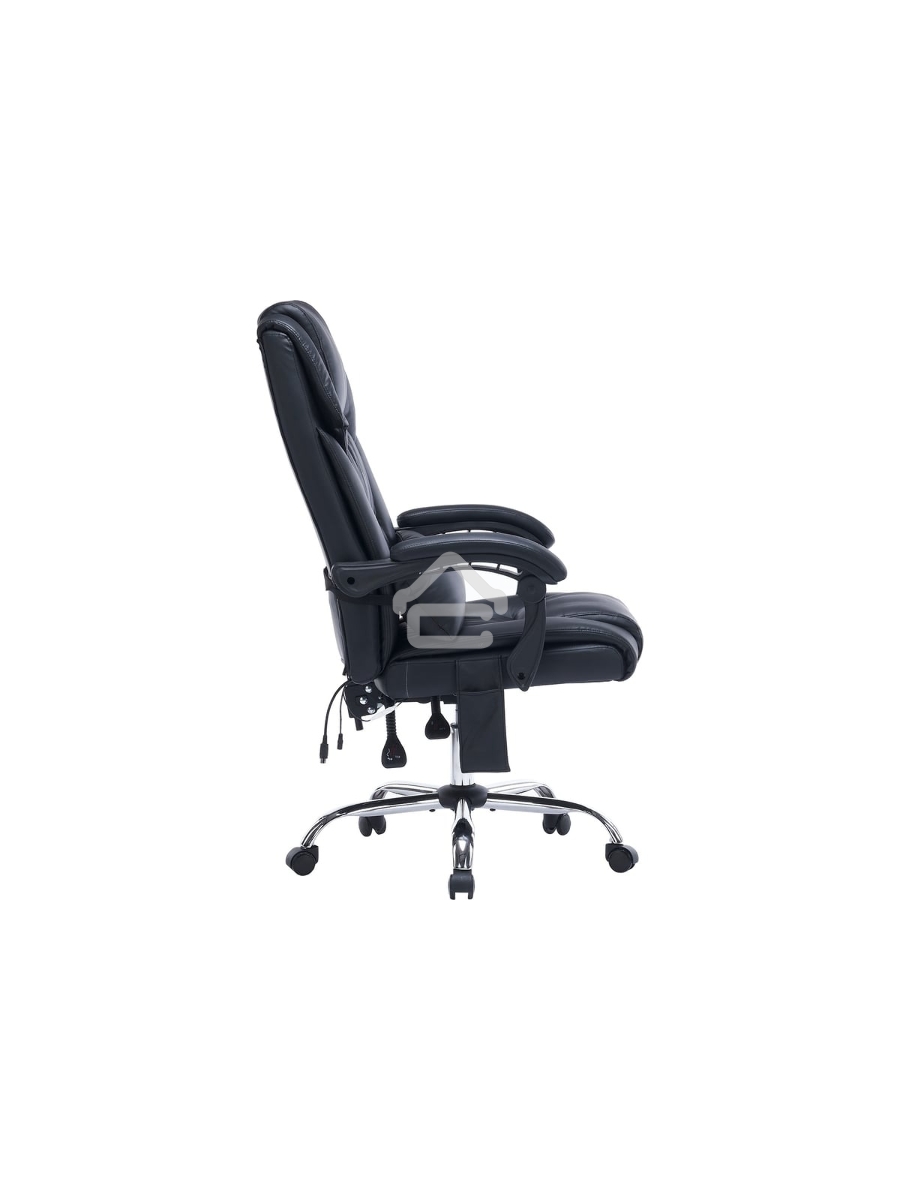 Кресло офисное Cactus CS-CHR-OC02M-BK черный, эко.кожа, крестов. сталь