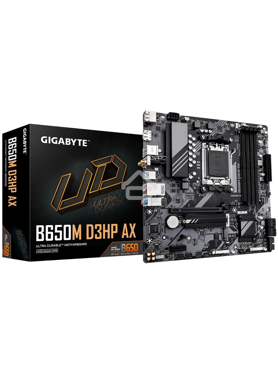 Материнская плата Gigabyte B650M D3HP AX, AM5, AMD B650, 4xDDR5, 4xSATA, 2xM.2, 1xPCI-E 4.0 x16, 1xPCI-E 4.0 x1, 3xUSB-A 3.2 Gen 1, 1xUSB-C 3.2 Gen 2, 1x 2.5Gb LAN, 3x3.5 мм, 7.1, Micro-ATX