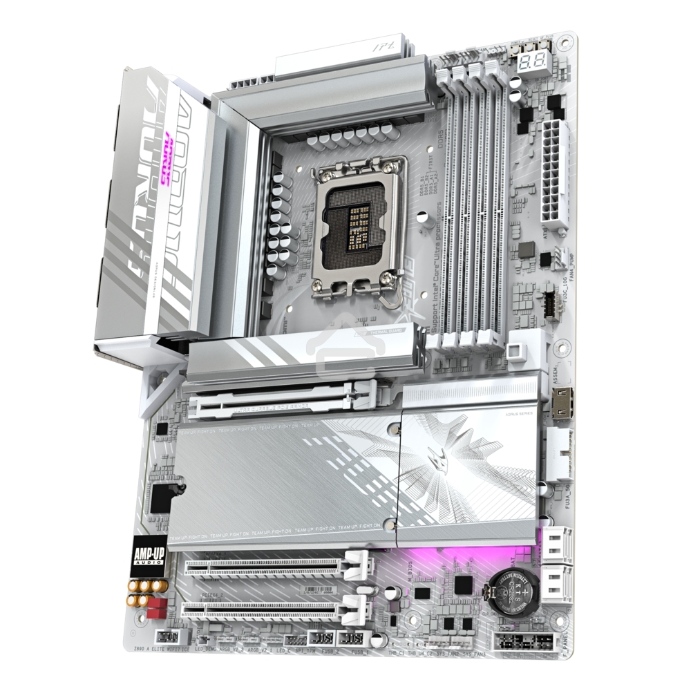 Материнская плата Gigabyte Z890 AORUS ELITE WIFI7 ICE, LGA 1851, Intel Z890, 4xDDR5, 4xSATA, 4xM.2, 1xPCIe 5.0 x16, 2xPCIe 4.0 x4, 1xDP, 1xUSB-C (DP), 1x 2.5Gb LAN, 4xUSB-A 2.0, 3xUSB-A 3.2 Gen 1, 2xUSB-A 3.2 Gen 2, 1xUSB-C 3.2 Gen 2 (Thunderbolt 4), 2x3.