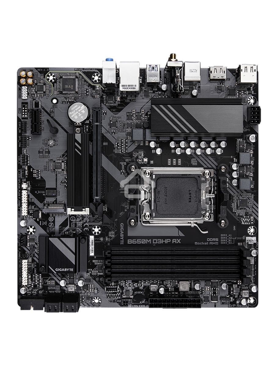 Материнская плата Gigabyte B650M D3HP AX, AM5, AMD B650, 4xDDR5, 4xSATA, 2xM.2, 1xPCI-E 4.0 x16, 1xPCI-E 4.0 x1, 3xUSB-A 3.2 Gen 1, 1xUSB-C 3.2 Gen 2, 1x 2.5Gb LAN, 3x3.5 мм, 7.1, Micro-ATX