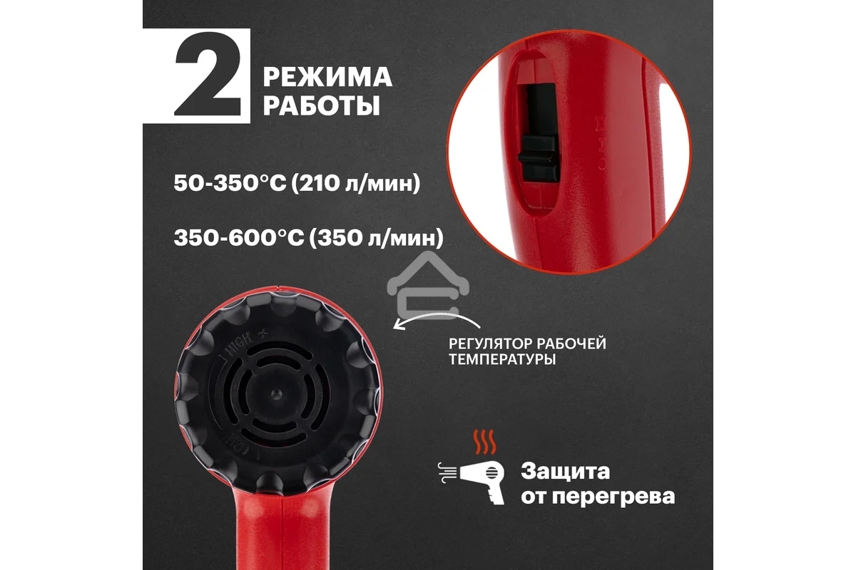 Фен технический Rexant, 230 В/1500 Вт 