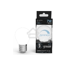 Лампа светодиодная Gauss Led Globe-dim E27 7Вт 4100К диммируемая