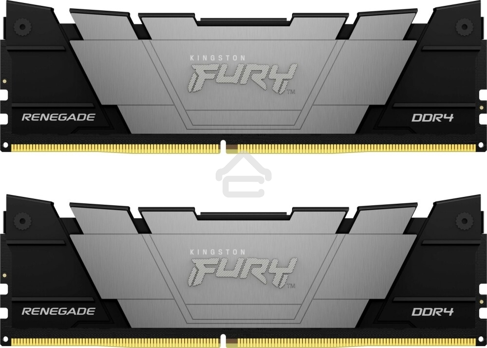 Оперативная память Kingston Fury Renegade, DDR4, 16GB (2x8GB), 3200MHz, CL16, DIMM, с радиатором, серый/черный