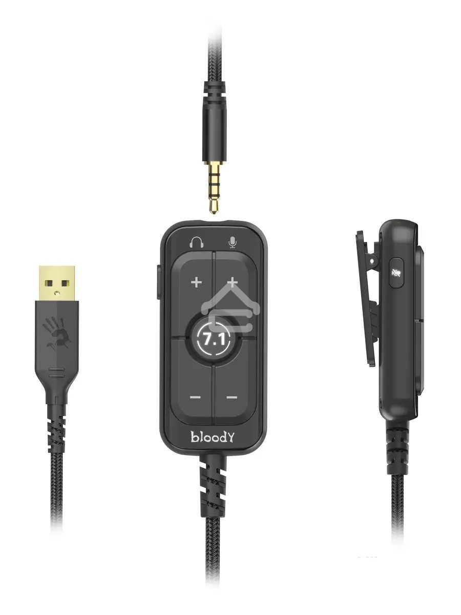 Наушники с микрофоном A4Tech Bloody M590i желтый/серый 1м мониторные USB оголовье
