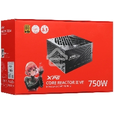 Блок питания ADATA COREREACTORIIVE750G-BKCEU, 750Вт, 80 PLUS Gold, 120мм, модульный, черный