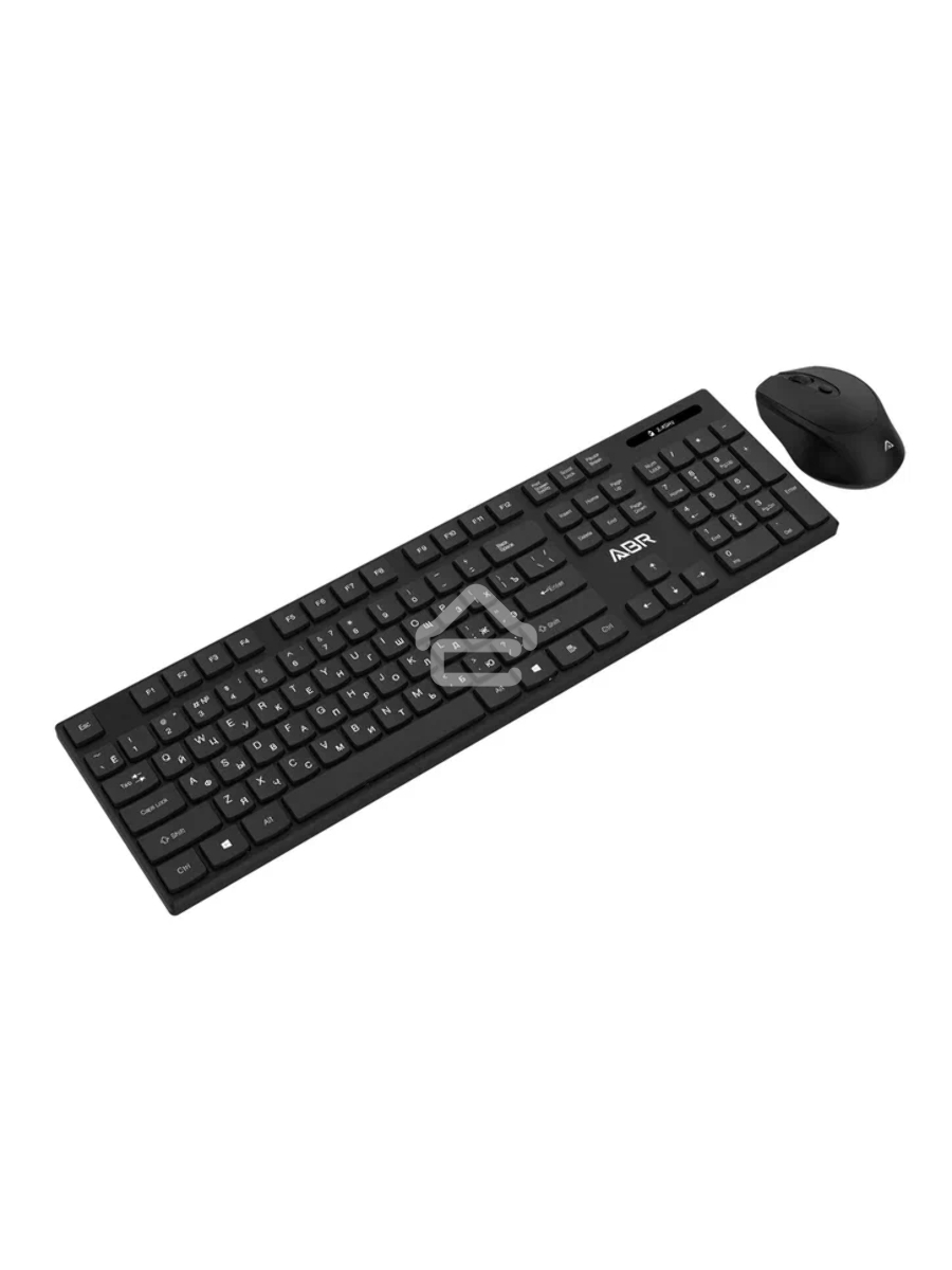 Клавиатура и мышь ABR KW814 черный, интерфейс USB, беспроводной, 2.4G, RU/EN