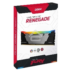 Оперативная память Kingston Fury Renegade, DDR4, 32GB (2x16GB), 3200MHz, CL16, DIMM, с радиатором, RGB, серебристый/черный