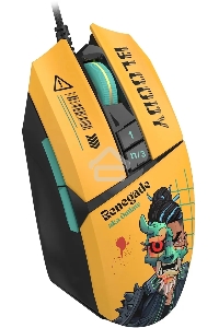 Мышь проводная A4Tech Bloody W63 Max Renegade желтый, 12000 dpi, USB, кнопки - 7