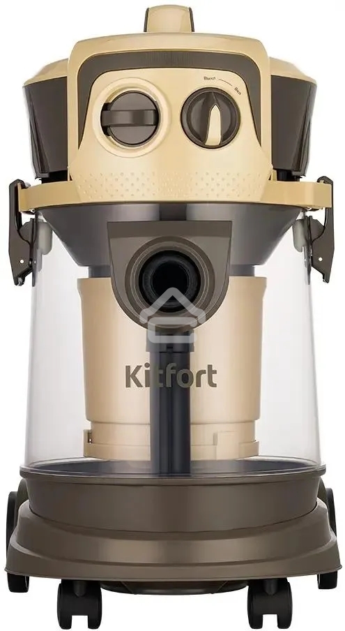 Пылесос Kitfort КТ-5192 золотистый/черный, 1000 Вт, уборка сухая/сбор жидкости, пылесборник контейнер/аквафильтр, 15 л