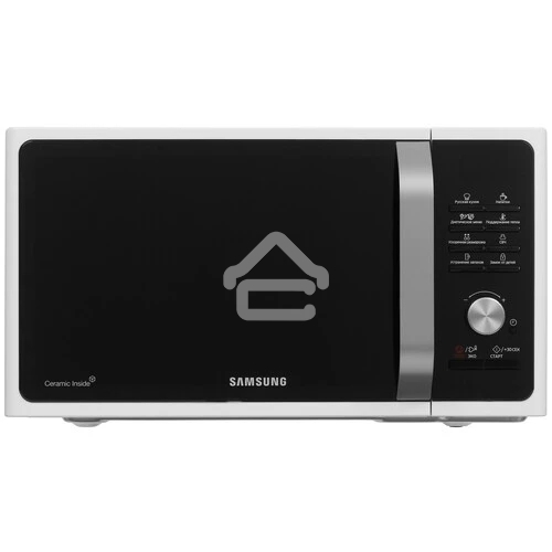 Микроволновая печь Samsung MS23F301TQW/BW белый, 23 л, 800 Вт, переключатели - кнопки/поворотный механизм