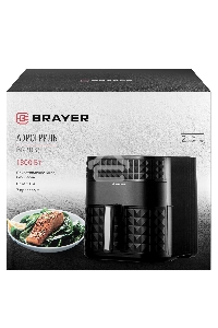 Аэрогриль BRAYER BR2035 черный, 1800 Вт, 6 л, упр. - сенсор, программ - 7