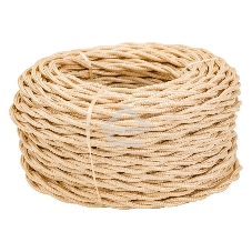 Провод ретро Bironi B1-424-719-50 2х1.5 матовый, песочное золото (уп. 50 м)