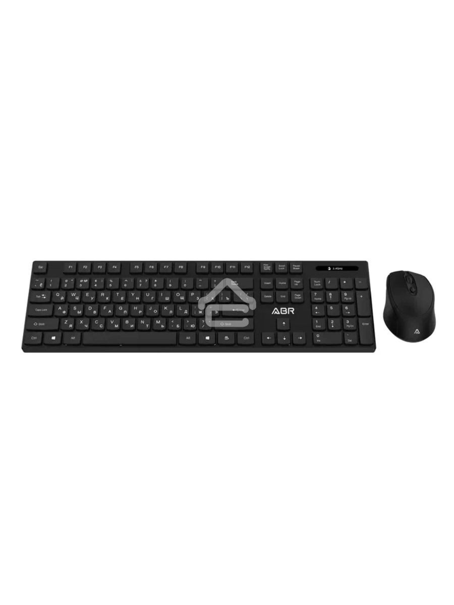 Клавиатура и мышь ABR KW814 черный, интерфейс USB, беспроводной, 2.4G, RU/EN