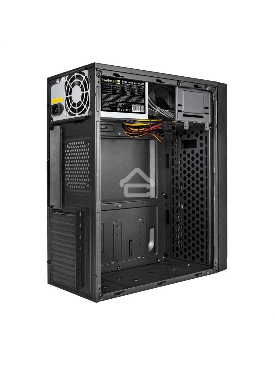 Компьютерный корпус Miditower ExeGate AA-442U2-AA400 (ATX, AA400 8 см, 1*USB+2*USB3.0, аудио, черный)
