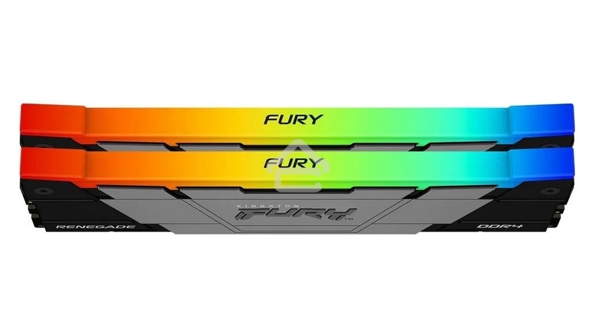 Оперативная память Kingston Fury Renegade, DDR4, 32GB (2x16GB), 3200MHz, CL16, DIMM, с радиатором, RGB, серебристый/черный