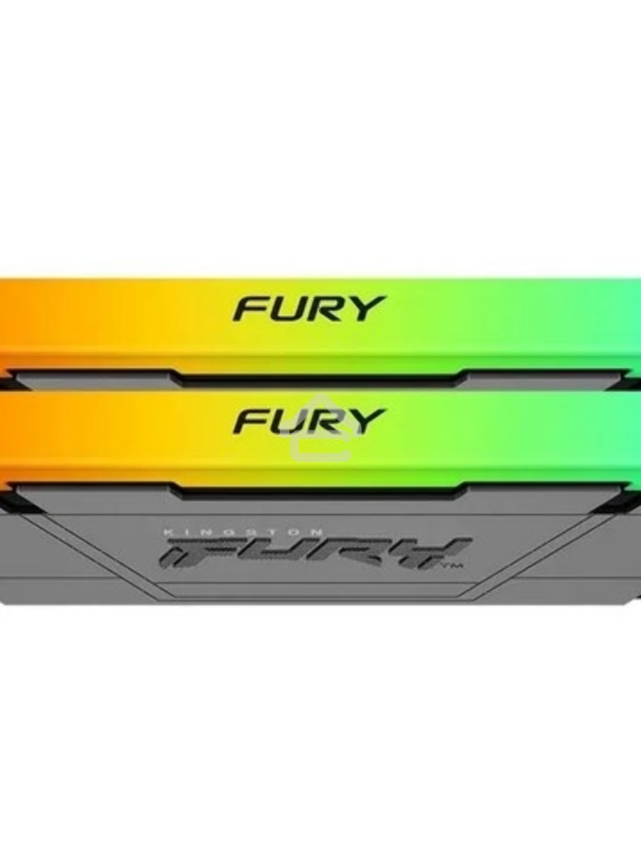 Оперативная память Kingston Fury Renegade, DDR4, 32GB (2x16GB), 3200MHz, CL16, DIMM, с радиатором, RGB, серебристый/чёрный