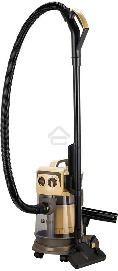 Пылесос Kitfort КТ-5192 золотистый/черный, 1000 Вт, уборка сухая/сбор жидкости, пылесборник контейнер/аквафильтр, 15 л
