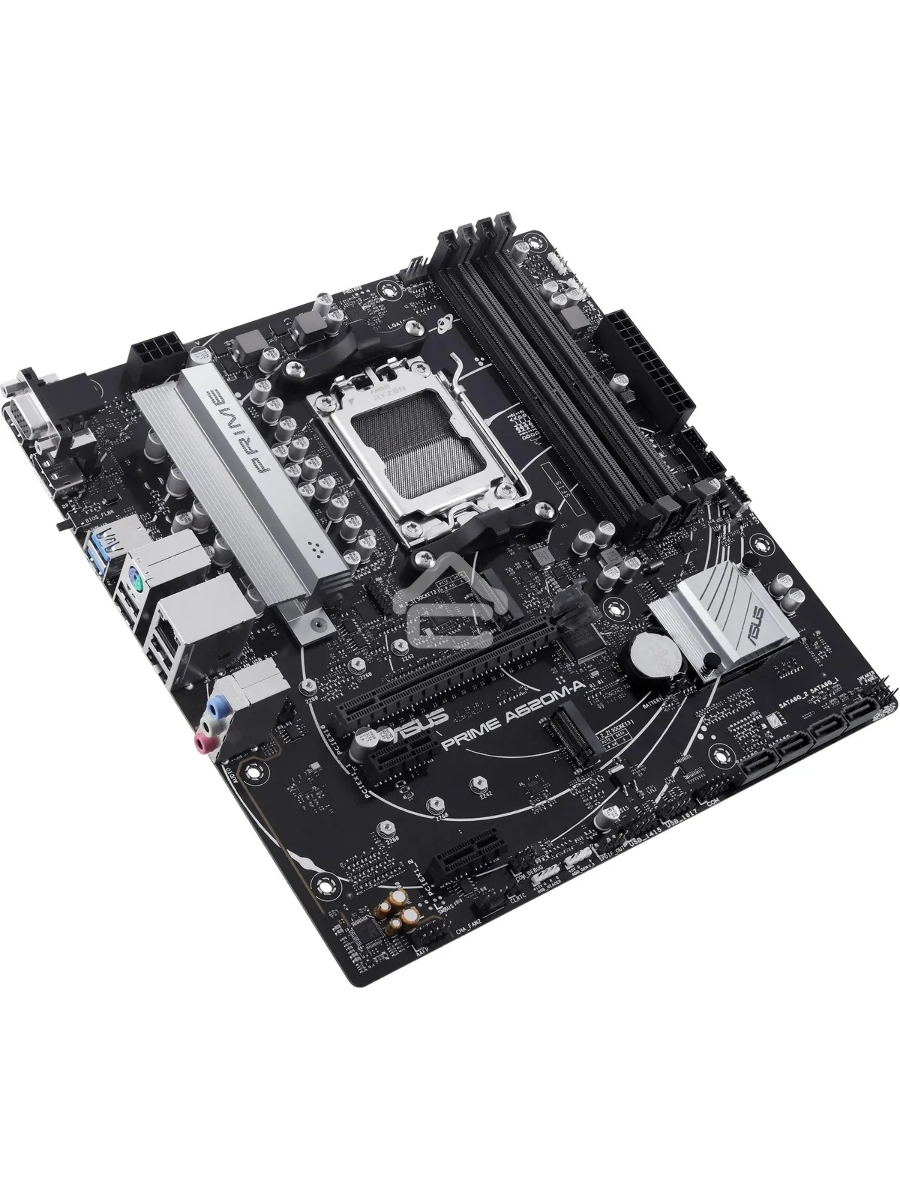 Материнская плата ASUS PRIME A620M-A-CSM, AM5, AMD A620, 2xDDR5, 4xSATA, 2xM.2, 1xPCI-E 4.0 x16, 1xHDMI, 1xDP, 1xVGA, 1x 1Gb LAN, 2xUSB-A 3.2 Gen 1, 4xUSB-A 2.0, 3x3.5 мм, 7.1, Micro-ATX