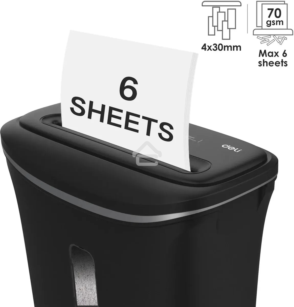 Шредер Deli E9945 черный (секр.P-4) фрагменты 6лист. 12лтр. скобы пл.карты