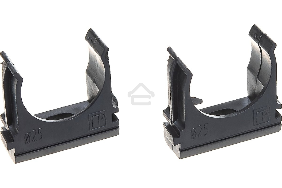 Крепеж-клипса для труб Полистирол черная д25 (100 шт/1000 шт уп/кор) Промрукав