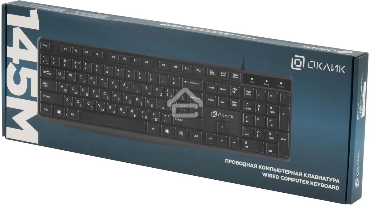 Клавиатура проводная Oklick 145M, USB, черный