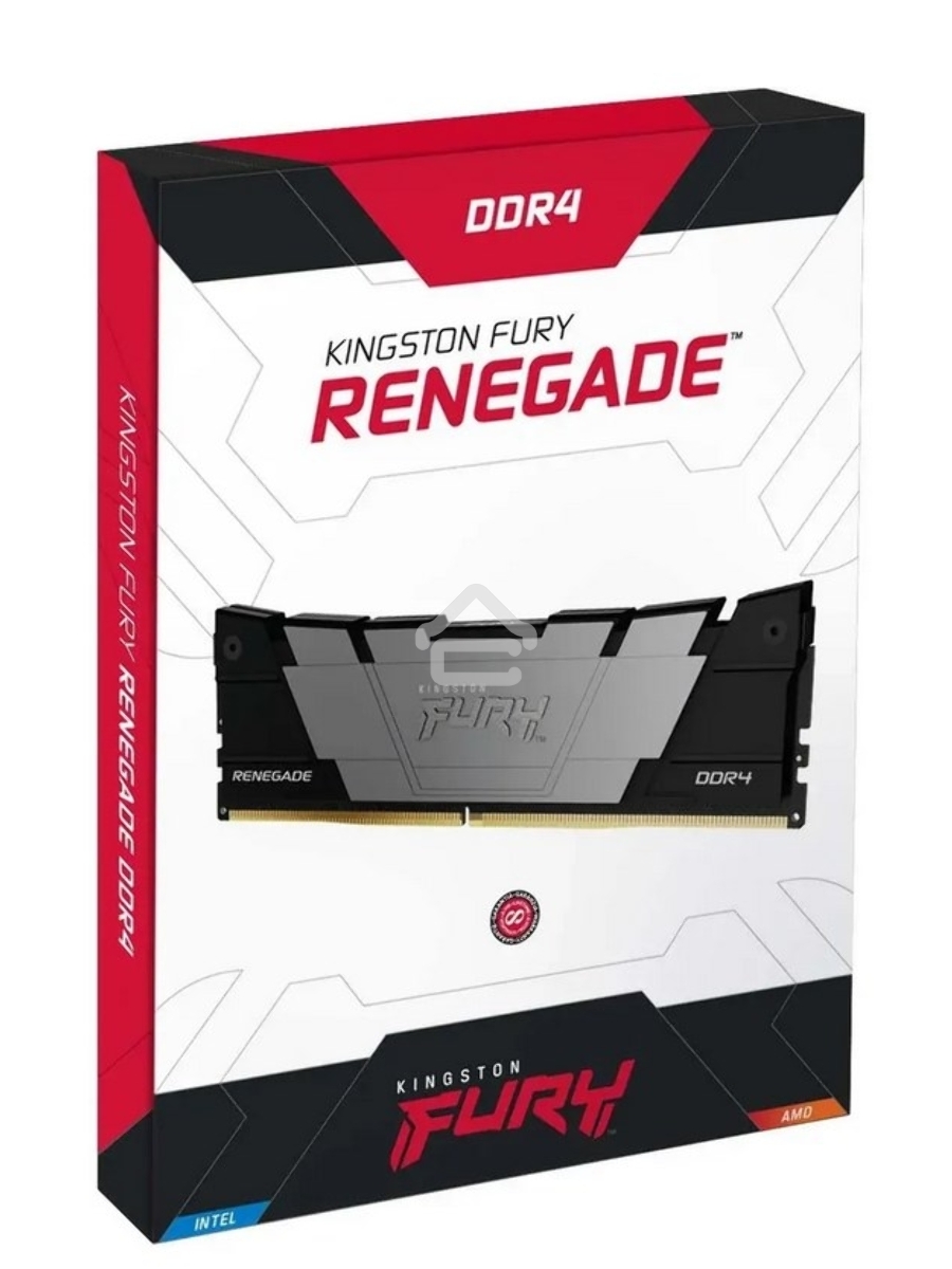 Оперативная память Kingston Fury Renegade, DDR4, 64GB (2x32 GB), 3200 MHz, CL16, DIMM, с радиатором, чёрный