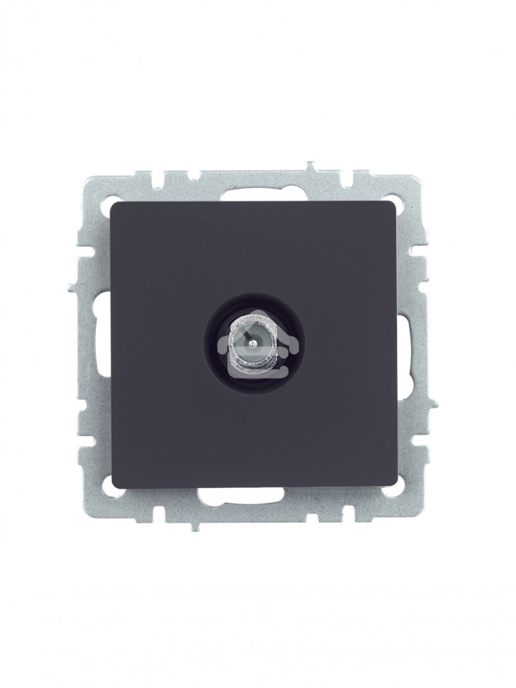 Розетка телевизионная проходная IEK BRITE РТВ10-0-БрГ графит
