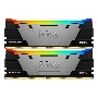 Оперативная память Kingston Fury Renegade, DDR4, 32GB (2x16GB), 3200MHz, CL16, DIMM, с радиатором, RGB, серебристый/чёрный