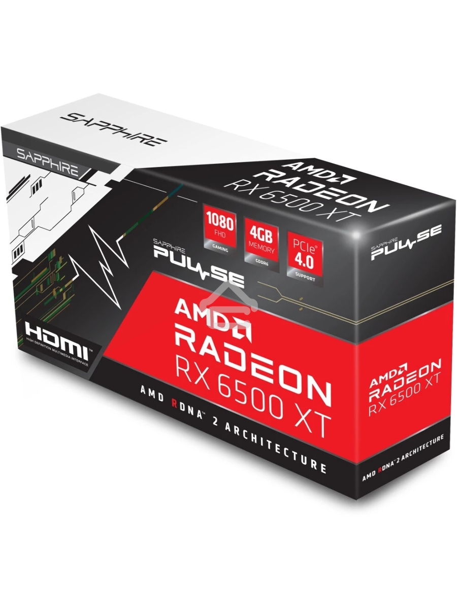 Видеокарта Sapphire RX6500XT Gaming OC Pulse 11314-07-20G AMD Radeon RX 6500XT 4Gb 64bit GDDR6 PCI-E 4.0 2685/18000 HDMIx1 DPx1 HDCP Ret