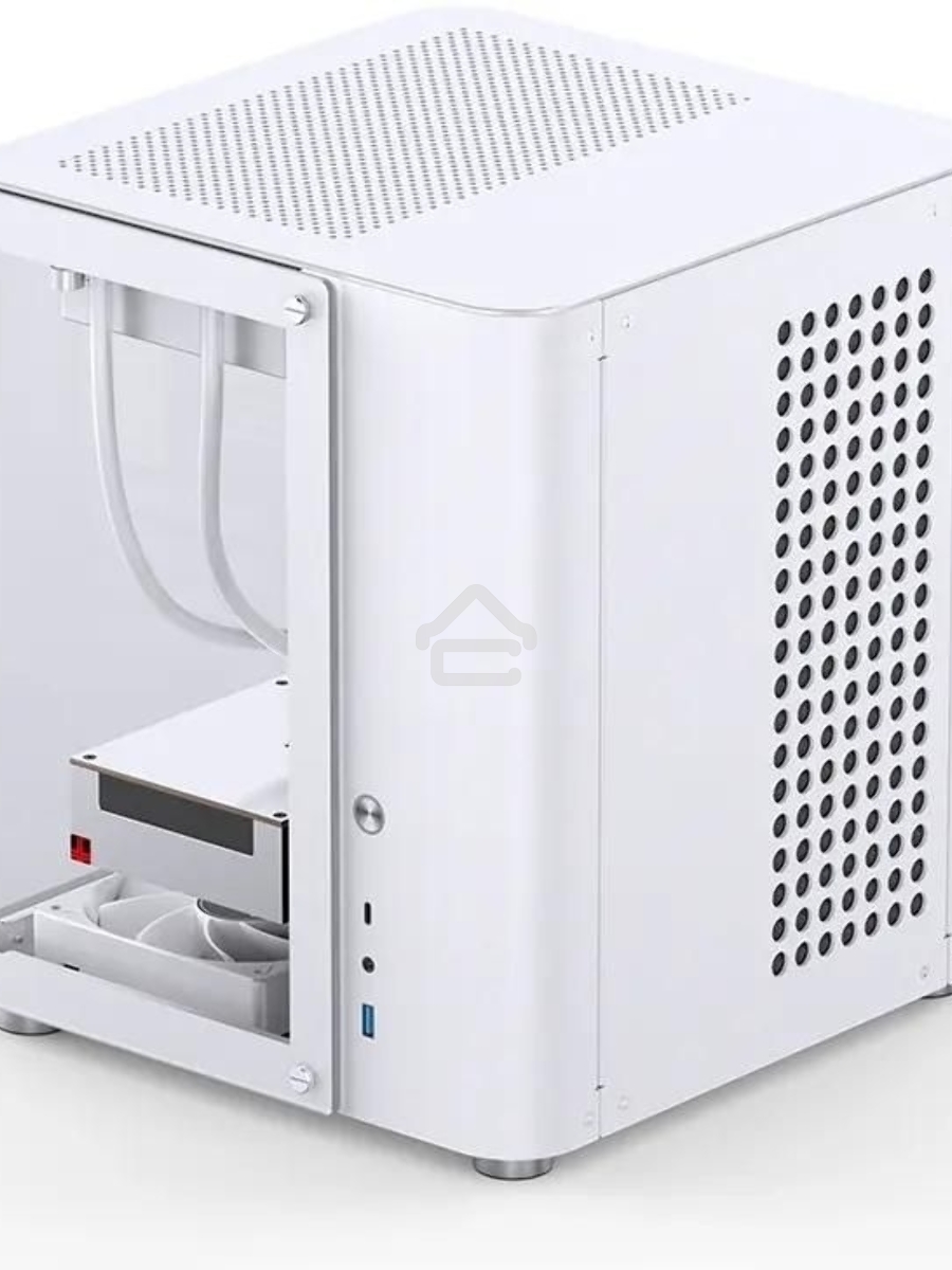 Корпус без блока питания JONSBO TK-1, Mini-Tower, TG, no fan, 1xUSB-A 3.2 + 1xUSB-C 3.2, mATX, mITX White