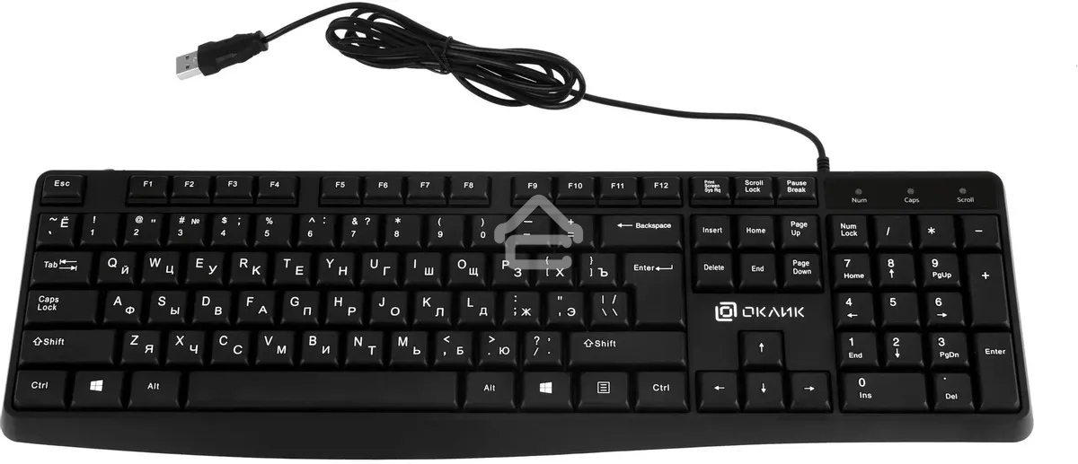 Клавиатура проводная Oklick 145M, USB, черный