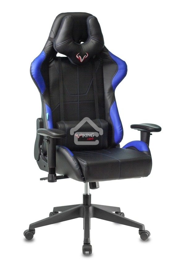 Кресло игровое Бюрократ VIKING 5 AERO BLUE черный/синий искусственная кожа
