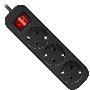 Удлинитель Defender G350 чёрный, 5 м, EURO, 3 розетки, 2200 Вт