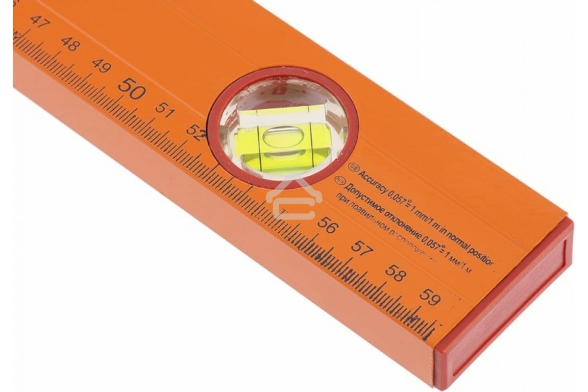 Уровень алюминиевый Sparta 600 мм, 3 глазка, желтый, линейка