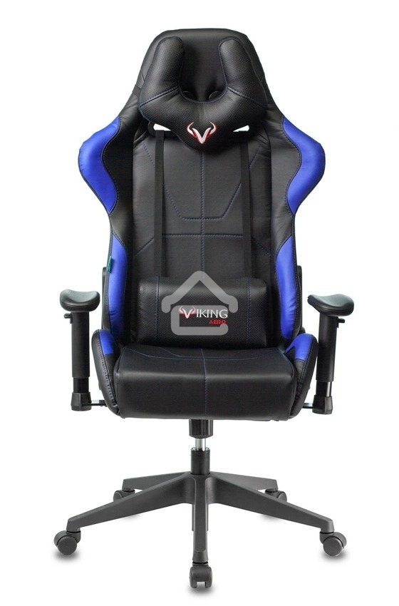 Кресло игровое Бюрократ VIKING 5 AERO BLUE черный/синий искусственная кожа