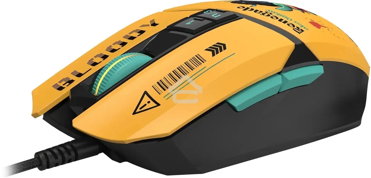 Мышь проводная A4Tech Bloody W63 Max Renegade желтый, 12000 dpi, USB, кнопки - 7