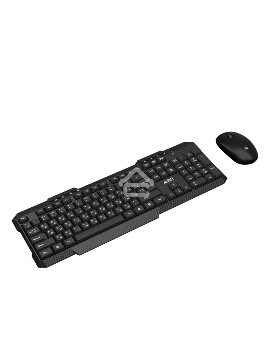 Клавиатура и мышь ABR KW807 черный, интерфейс USB, беспроводной, 2.4G, RU/EN