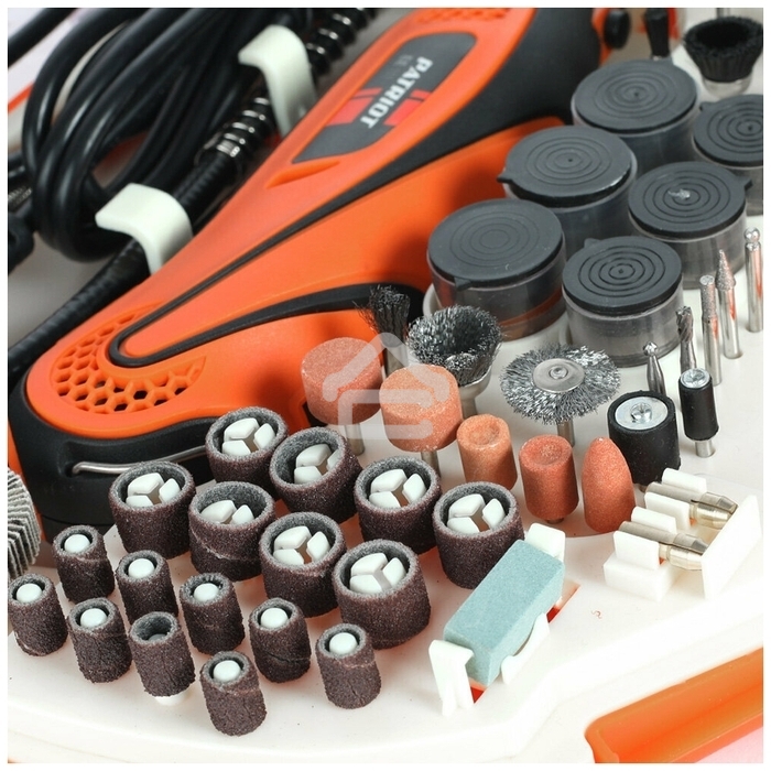 Прямошлифовальная машина (гравер) PATRIOT EE 111 с гибким валом, 140Вт, 210 насадок в комплекте, кейс