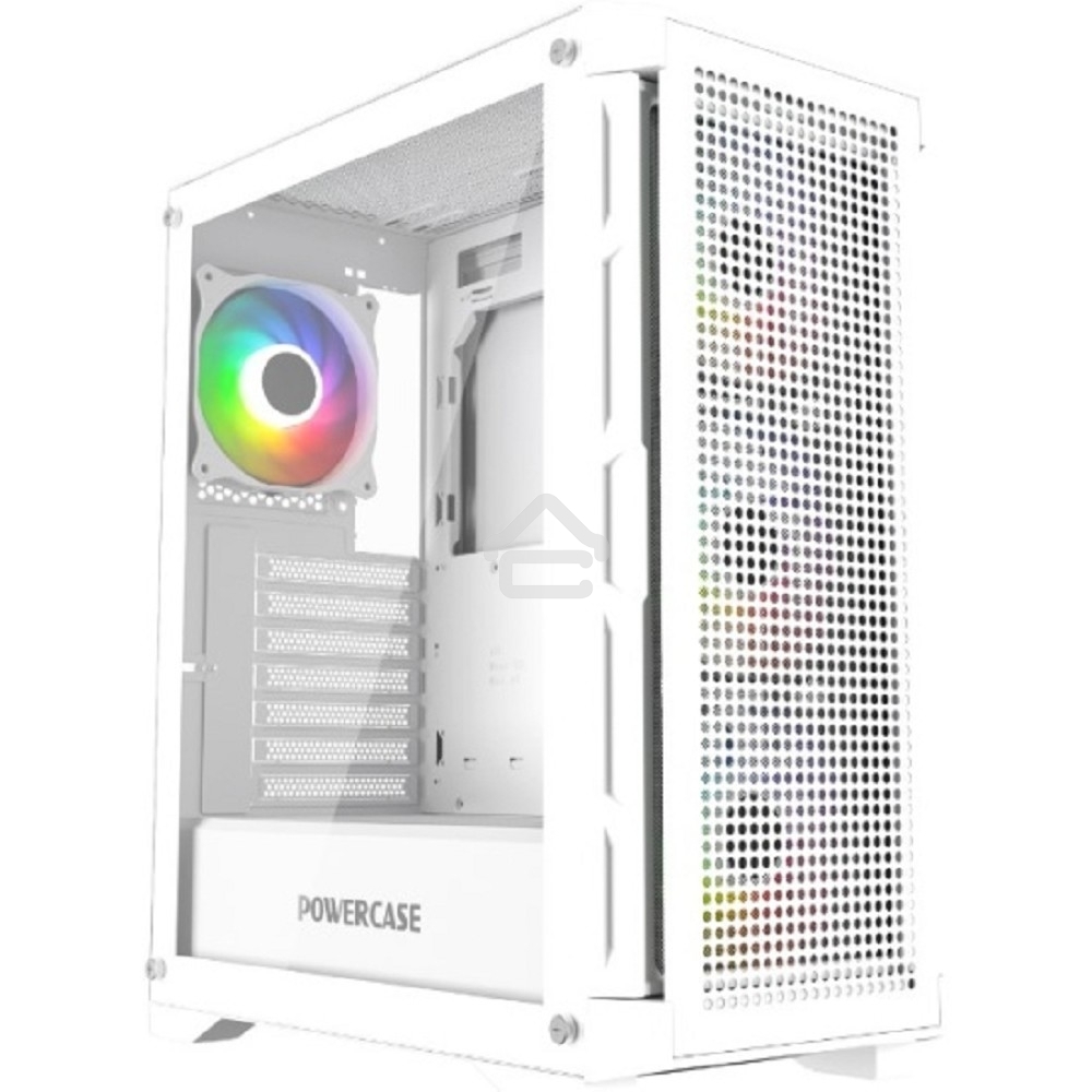 Компьютерный корпус Powercase Ultimate White, Tempered Glass, 4x 120мм ARGb fans, ARGb HUB, белый, ATX (CUW-A4)