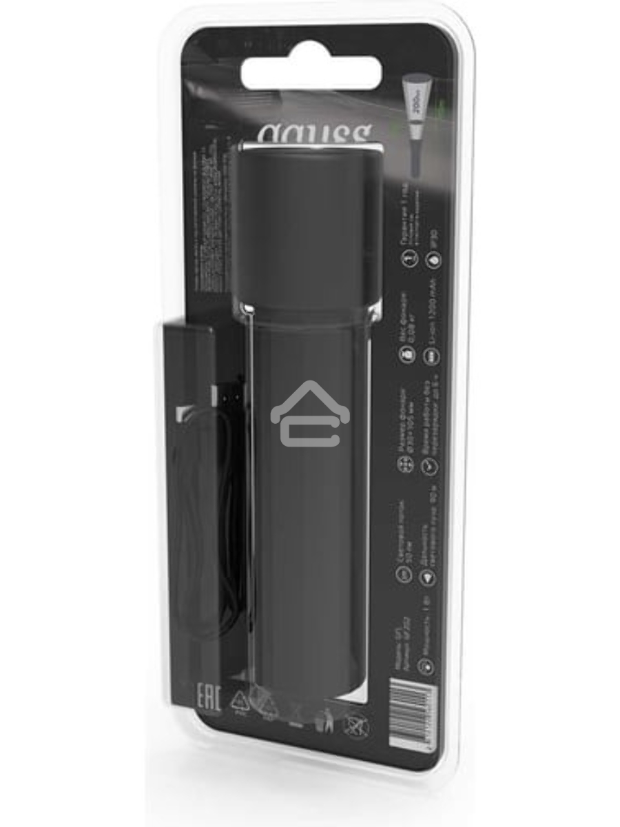 Фонарь ручной GAUSS GFL202 1W 50lm Li-ion 1200mAh LED