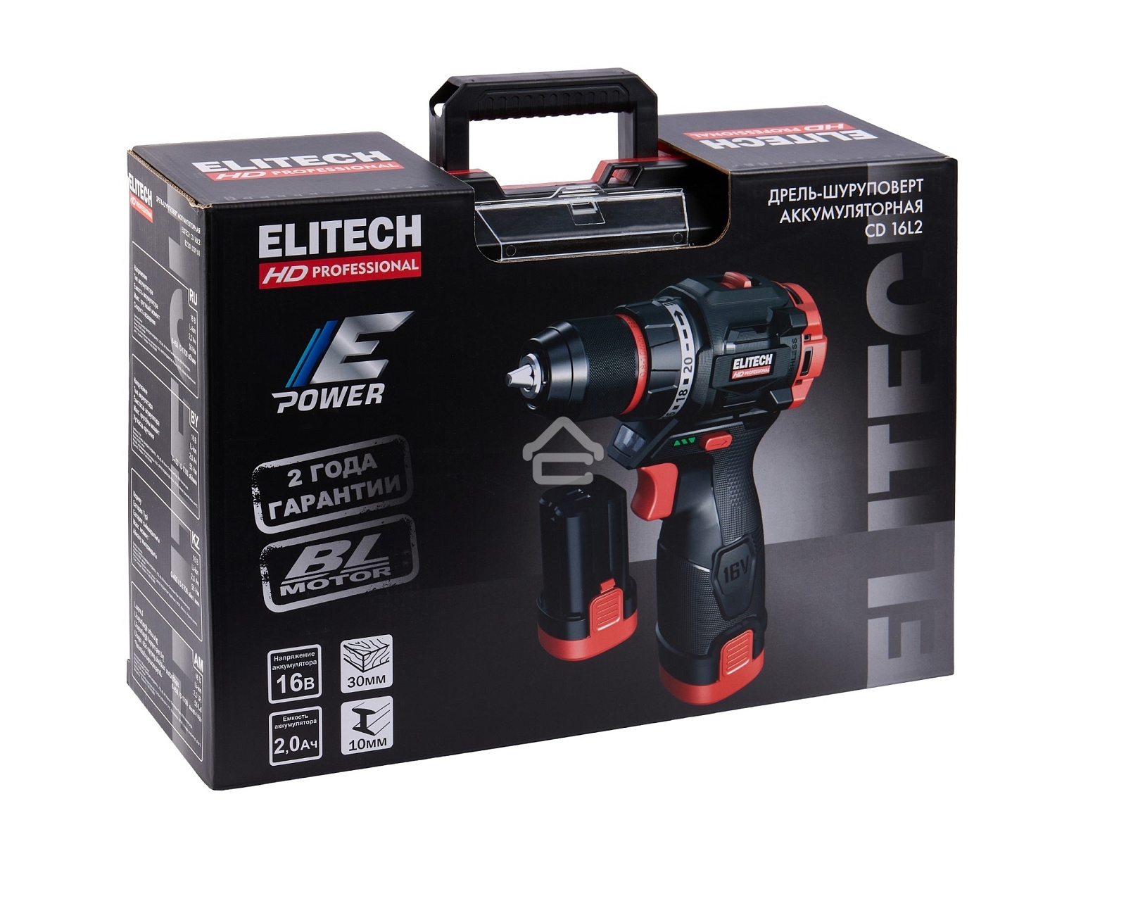 Дрель-шуруповерт Elitech CD 16L2 (E2201.039.01) 32Вт аккум. патрон:быстрозажимной (кейс в комплекте) (205715)