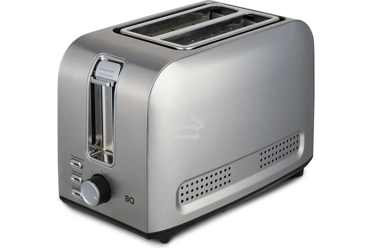 Тостер BQ T1009 Steel-Black, Мощность 800 Вт, 7 степеней поджаривания