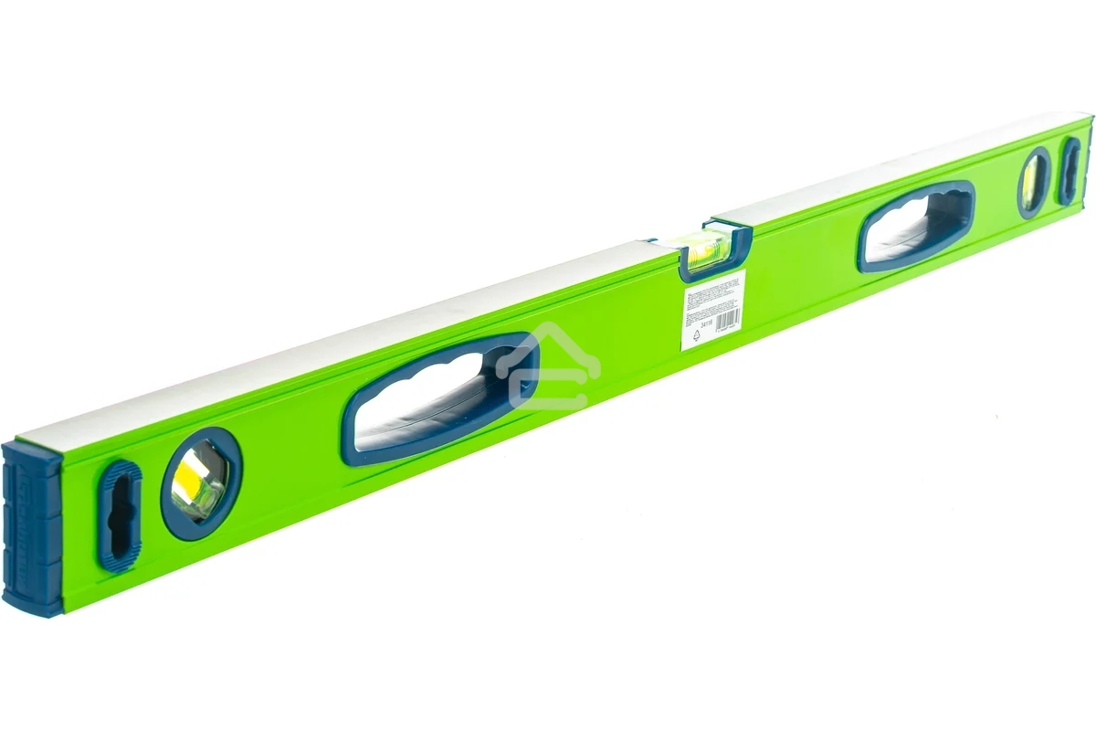 Уровень Сибртех алюминиевый УСМ-0,5-800, фрезерованный, 3 глазка, магнитный, рукоятки, 800 мм